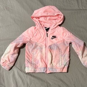Nike Pink Tie-Dye Hooded Jacket with Black Logo